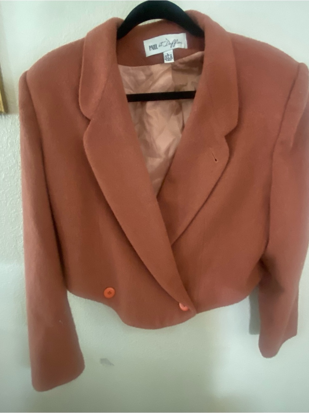 Vintage Cropped Rust Women's Blazer Jacket